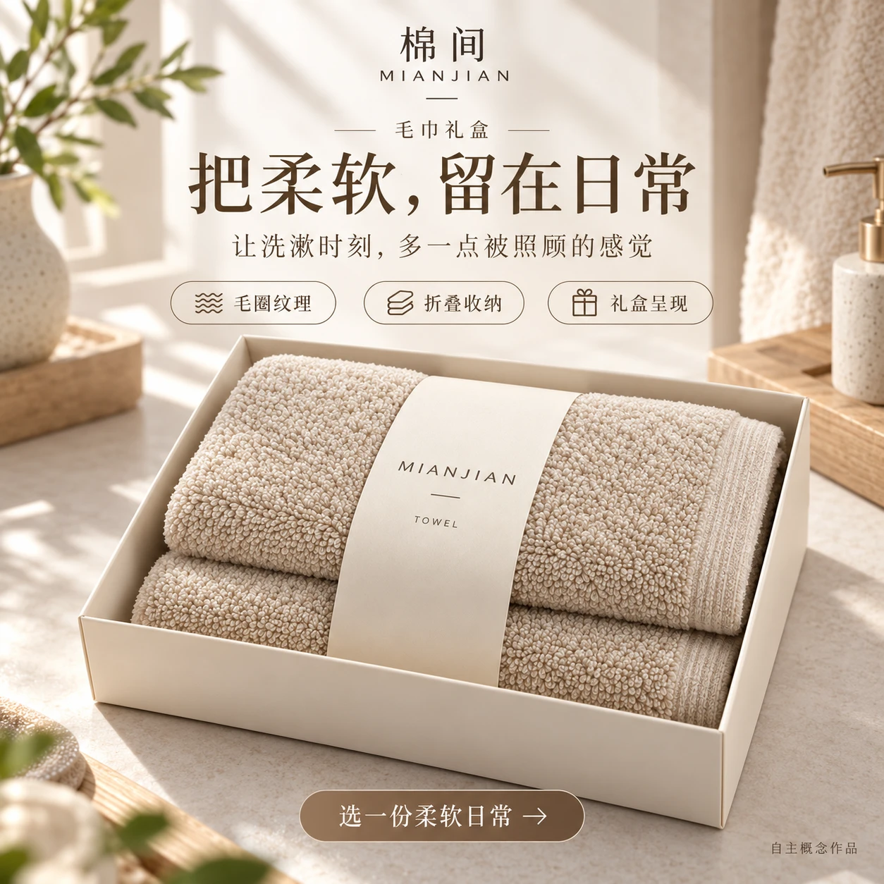 棉间 毛巾礼盒 成品