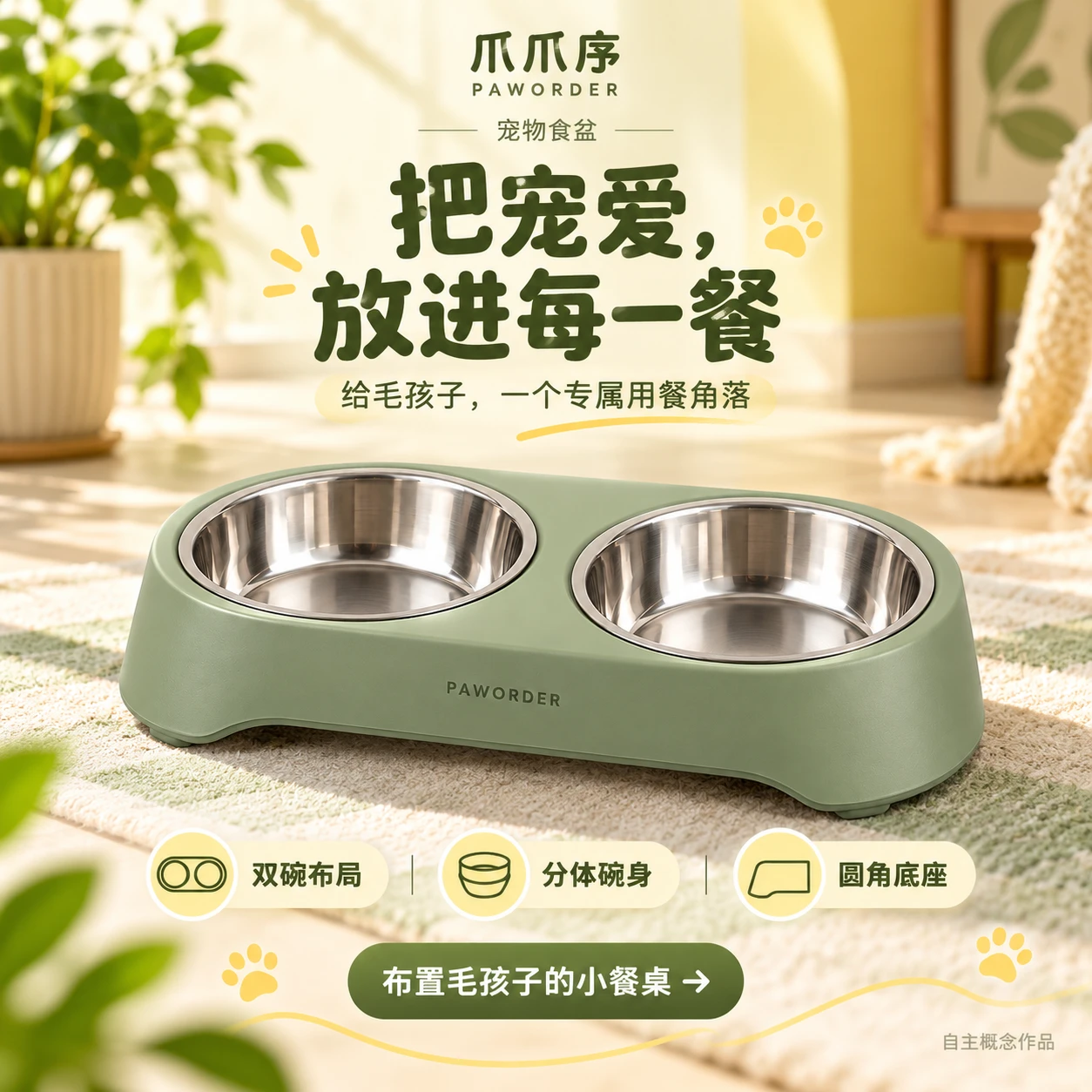 爪爪序 宠物食盆 成品